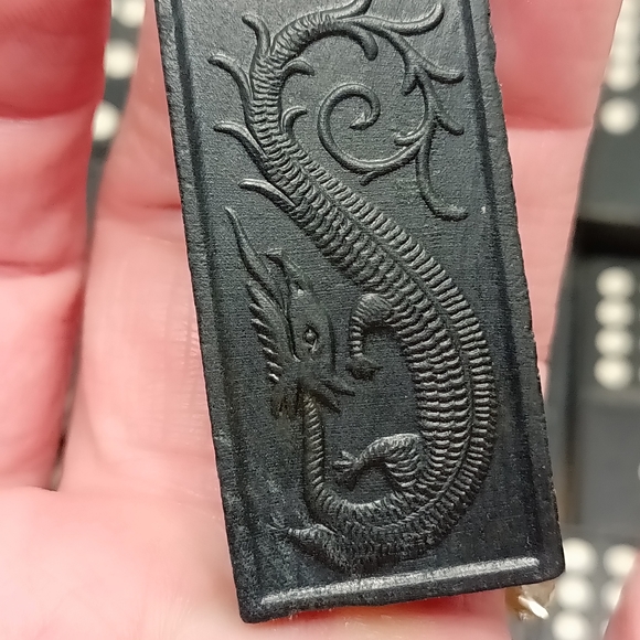 Vintage Halsam Wooden Dragon Dominoes 1970 Double Twelve 91 Pc Milton Bradley - Picture 6 of 6